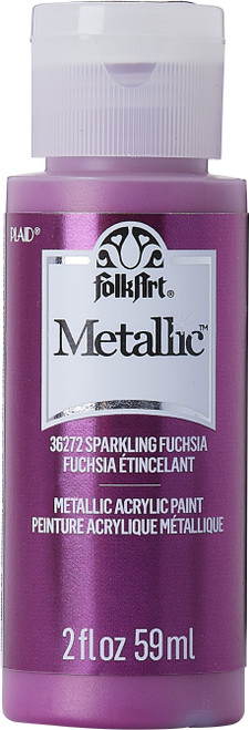 6 Pack - FolkArt Metallic Acrylic Paint 2oz-Sparkling Fuchsia - SM-36272 - 028995362729