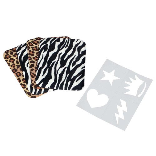 3 Pack Singer Iron-on Printed Twill Patches 3.75"X5" 4/Pkg-Leopard & Zebra -00016