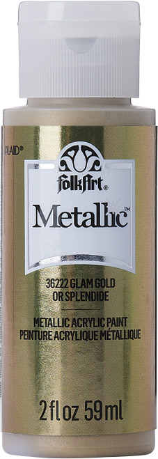 6 Pack - FolkArt Metallic Acrylic Paint 2oz-Glam Gold - SM-36222 - 028995362224