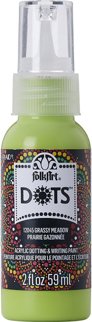 3 Pack Folkart Dots Acrylic Paint 2oz-Grassy Meadow FADOT2OZ-12045 - 028995120459