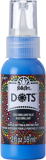 3 Pack - Folkart Dots Acrylic Paint 2oz-Brilliant Blue - FADOT2OZ-12051 - 028995120510 3 Pack - Folkart Dots Acrylic Paint 2oz-Brilliant Blue - FADOT2OZ-12051 - 028995120510