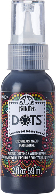 3 Pack Folkart Dots Acrylic Paint 2oz-Black Magic FADOT2OZ-12056 - 028995120565