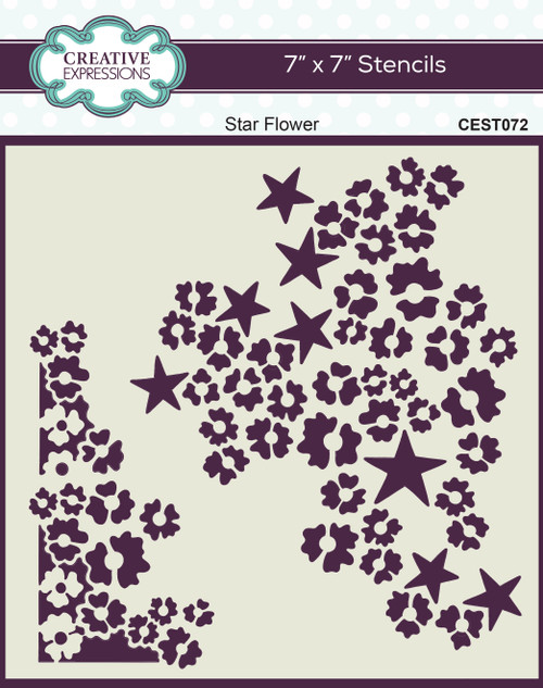 2 Pack Creative Expressions 7"X7" Stencil-Star Flower CEST072