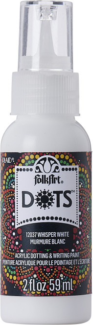 3 Pack - Folkart Dots Acrylic Paint 2oz-Whisper White - FADOT2OZ-12037 - 028995120374 3 Pack - Folkart Dots Acrylic Paint 2oz-Whisper White - FADOT2OZ-12037 - 028995120374