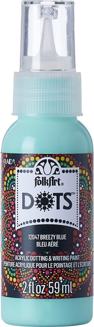 Folkart Dots Acrylic Paint 2oz-Breezy Blue FADOT2OZ-12047 - 028995120473