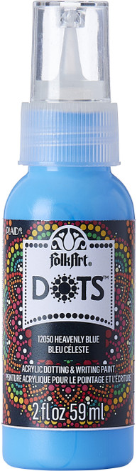 Folkart Dots Acrylic Paint 2oz-Heavenly Blue - FADOT2OZ-12050 - 028995120503