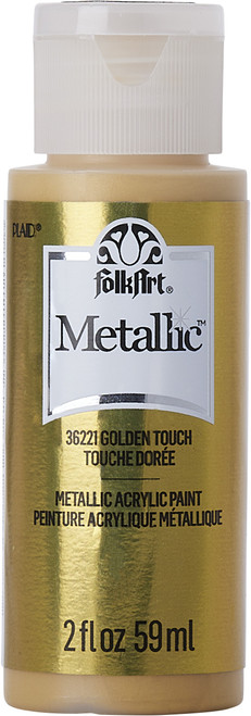 FolkArt Metallic Acrylic Paint 2oz-Golden Touch - SM-36221 - 028995362217
