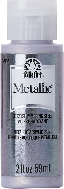 FolkArt Metallic Acrylic Paint 2oz-Shimmering Steel SM-36223 - 028995362231