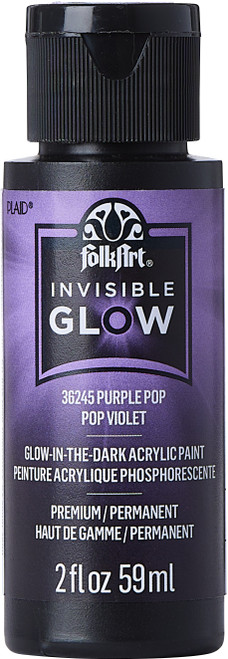 Folkart Invisible Glow Acrylic Paint 2oz-Purple Pop - FAINV2OZ-36245 - 028995362453 Folkart Invisible Glow Acrylic Paint 2oz-Purple Pop - FAINV2OZ-36245 - 028995362453