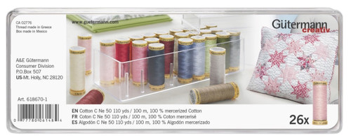 Gutermann Cotton Premium Thread Set 26 Spools-618670 - 077780061484