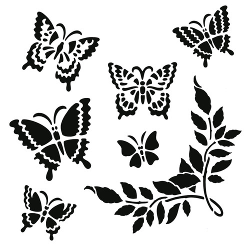 Creative Expressions 7"X7" Stencil-Graceful Butterflies CEST070