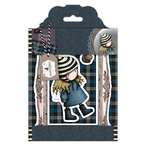 Santoro's Gorjuss Tweed Rubber Stamps-The Friendly Hedgehog GO907122 - 5038041987016