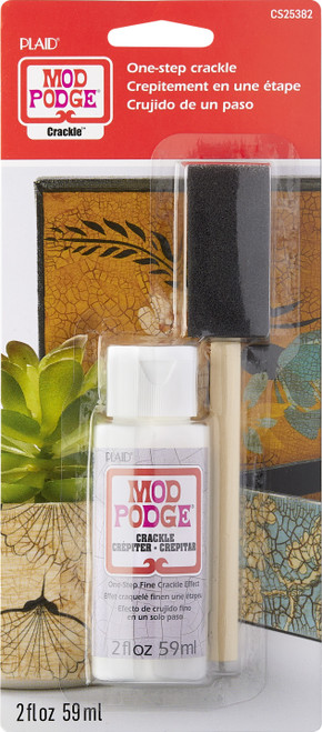 Plaid Mod Podge One-Step Crackle Medium With Brush 2oz-Carded CS25382 - 028995253829