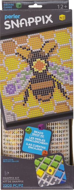 Perler Snappix Kit 12"X12"-Folksy Bee 8054488 - 048533544882