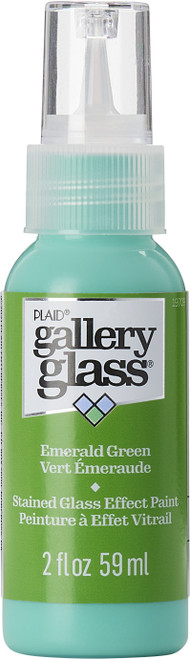 3 Pack FolkArt Gallery Glass Paint 2oz-Emerald Green FAGG2OZ-19709 - 028995197093