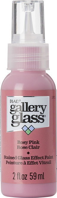 3 Pack FolkArt Gallery Glass Paint 2oz-Rosy Pink FAGG2OZ-19711 - 028995197116