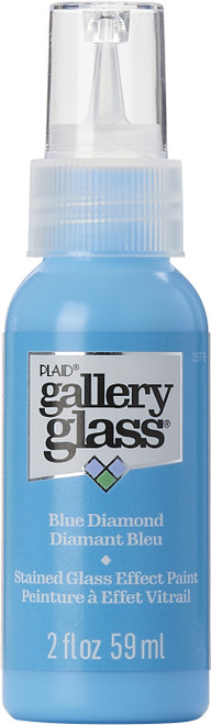 3 Pack FolkArt Gallery Glass Paint 2oz-Blue Diamond FAGG2OZ-19776 - 028995197765