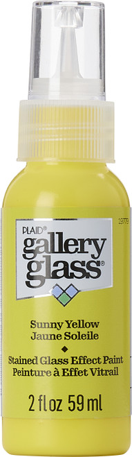 3 Pack FolkArt Gallery Glass Paint 2oz-Sunny Yellow FAGG2OZ-19779 - 028995197796