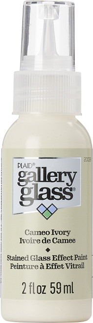 3 Pack FolkArt Gallery Glass Paint 2oz-Cameo Ivory FAGG2OZ-20038 - 028995200380