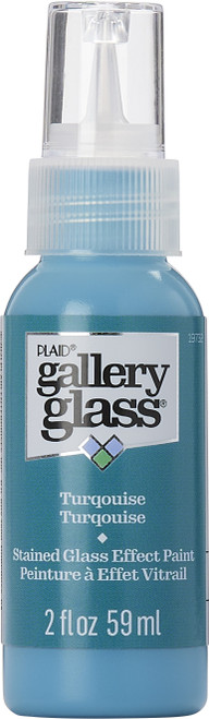 3 Pack FolkArt Gallery Glass Paint 2oz-Turquoise FAGG2OZ-19732 - 028995197321