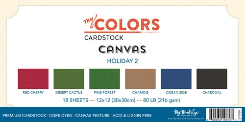 My Colors Canvas Cardstock Bundle 12"X12" 18/Pkg-Holiday 2 MC210050 - 699464198707