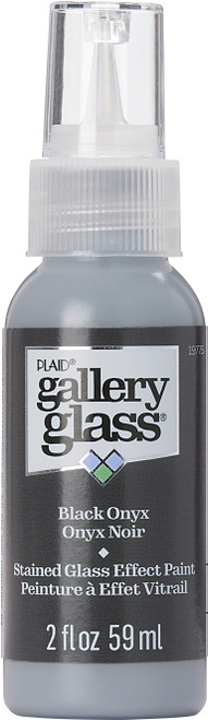 FolkArt Gallery Glass Paint 2oz-Black Onyx FAGG2OZ-19775 - 028995197758