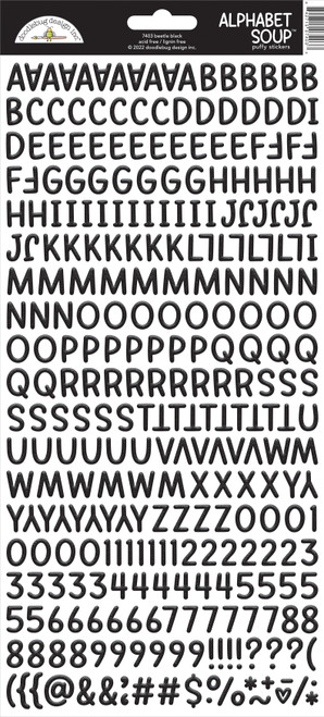 Doodlebug Alphabet Soup Puffy Stickers 6"X13"-Beetle Black - DASS-7403 - 842715074033 Doodlebug Alphabet Soup Puffy Stickers 6"X13"-Beetle Black - DASS-7403 - 842715074033