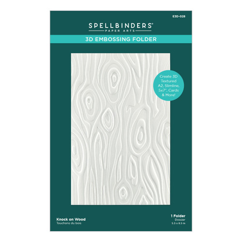 Spellbinders 3D Embossing Folder 5.5"X8.5"-Knock On Wood E3D028