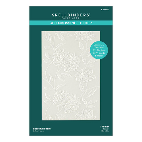 Spellbinders 3D Embossing Folder 5.5"X8.5"-Beautiful Blooms - E3D026