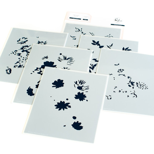 Pinkfresh Studio Stencils 4.25"X5.25" 6/Pkg-Botanical Bunch Layering PF151222 - 736952874740