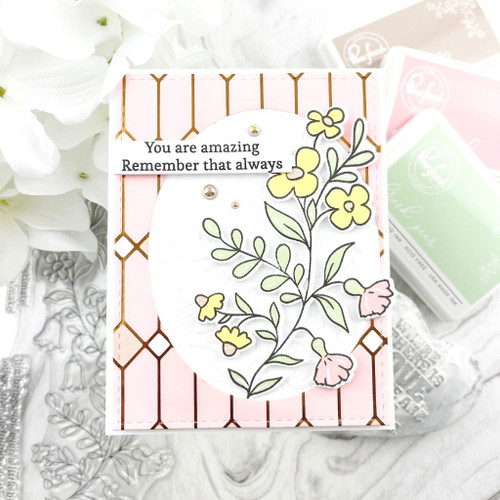 Pinkfresh Studio Clear Slimline Stamp Set 4"X12"-Wildflower PF150722