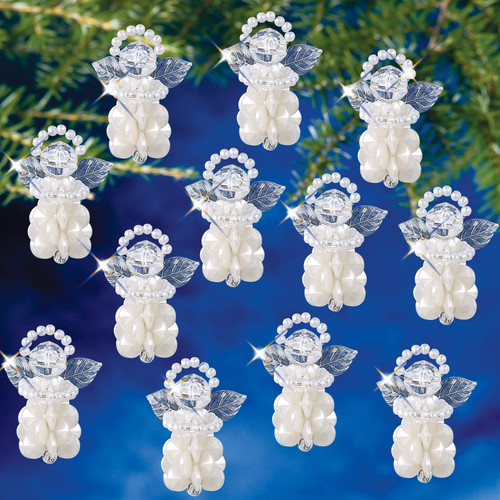 The Beadery Holiday Beaded Ornament Kit-Baby Sunburst Angel 1.5"X.75" Makes 12 - BOK-7489 - 045155905893