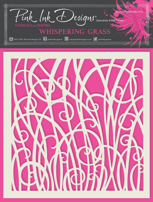 Pink Ink Designs Stencil 7"X7"-Whispering Grass NKST012