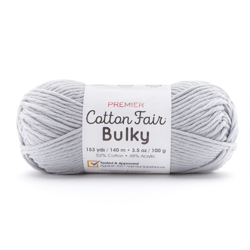 3 Pack Premier Cotton Fair Bulky Yarn-Silver 2081-18 - 840166818701