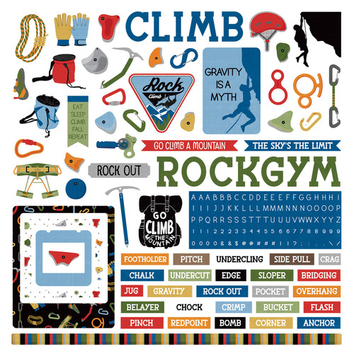 4 Pack Rock Climbing Stickers 12"X12"-Elements PROC3434 - 709388334348