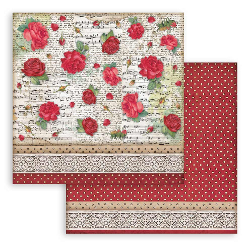 10 Pack Stamperia Double-Sided Cardstock 12"X12"-Pattern W/Roses, Desire SBB892 - 59931100232585993110023258