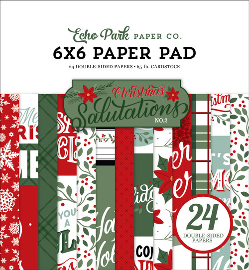 2 Pack Echo Park Double-Sided Paper Pad 6"X6" 24/Pkg-Christmas Salutations No. 2 SA289023 - 793888084162
