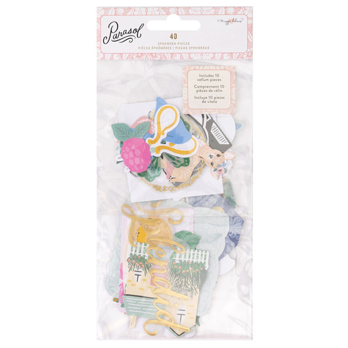 3 Pack - Maggie Holmes Parasol Ephemera Cardstock Die-Cuts 40/Pkg-Icons, Cardstock & Vellum W/Gold Foil - MH013899 - 718813117159