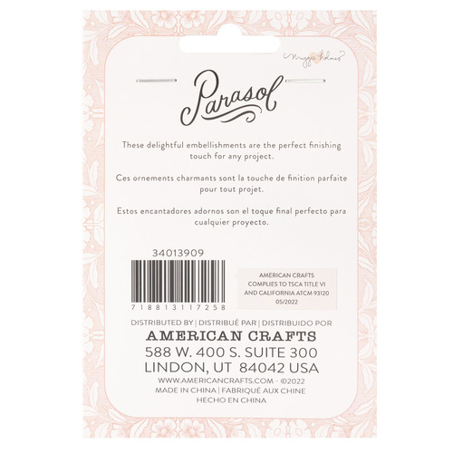 3 Pack - Maggie Holmes Parasol Embellishment Mix 72/Pkg-Buttons, Dots, Ribbon & Twine - MH013909 3 Pack - Maggie Holmes Parasol Embellishment Mix 72/Pkg-Buttons, Dots, Ribbon & Twine - MH013909