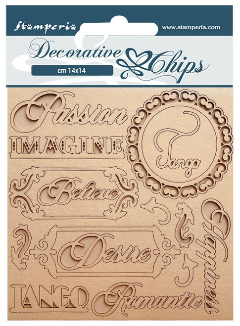3 Pack Stamperia Decorative Chips 5.5"X5.5"-Desire Writings -SCB145 - 5993110024088