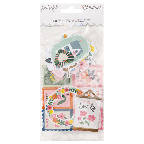 3 Pack - Jen Hadfield Stardust Ephemera Cardstock Die-Cuts-W/Silver Foil Accents - JH013811 - 718813173162