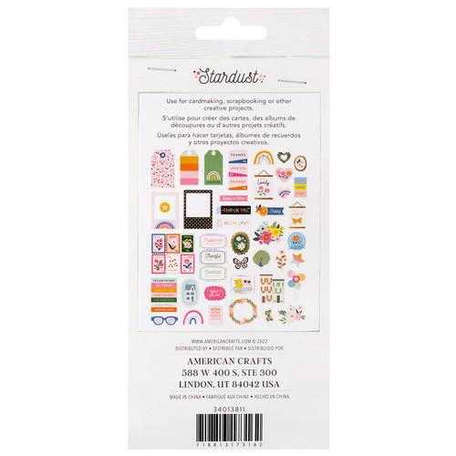 3 Pack - Jen Hadfield Stardust Ephemera Cardstock Die-Cuts-W/Silver Foil Accents - JH013811
