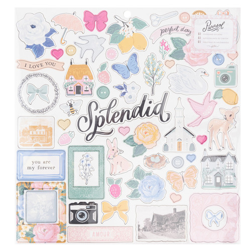 3 Pack - Maggie Holmes Parasol Chipboard Stickers 12"X12"-Icons & Phrase - MH013897 - 718813117135