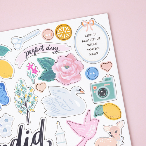 3 Pack - Maggie Holmes Parasol Chipboard Stickers 12"X12"-Icons & Phrase - MH013897