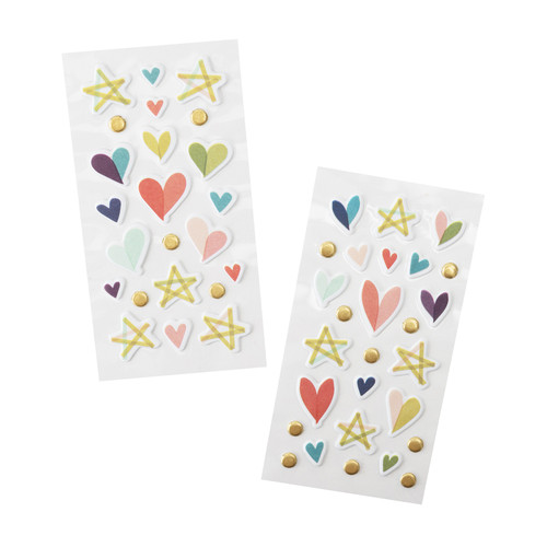 3 Pack Vicki Boutin Print Shop Mini Puffy Stickers 50/Pkg-W/Gold Foil Accents -VB013848