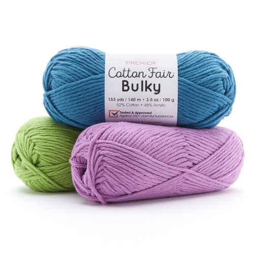 3 Pack - Premier Cotton Fair Bulky Yarn-Cadet - 2081-13