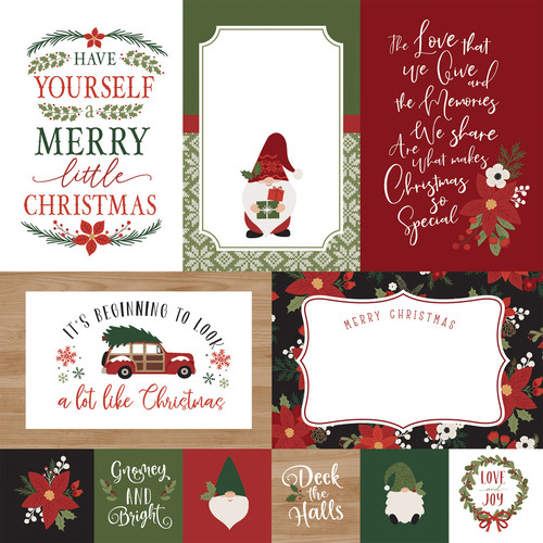 25 Pack Gnome For Christmas Double-Sided Cardstock 12"X12"-4"X6" Journaling Cards GFC290-2