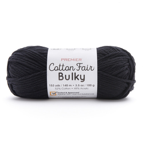 Premier Cotton Fair Bulky Yarn-Black - 2081-19 - 840166818718