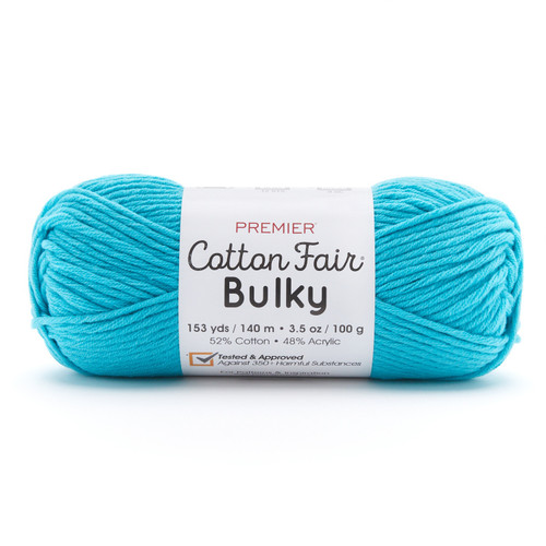 Premier Cotton Fair Bulky Yarn-Turquoise - 2081-14 - 840166818664