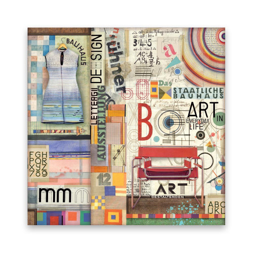 Stamperia Polyester Fabric 12"X12" 4/Pkg-Bauhaus - SBPLT03 - 59931100230295993110023029